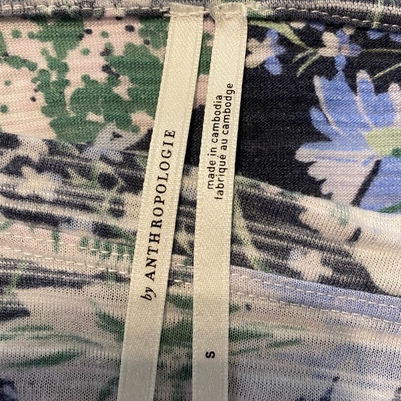 Anthropologie‎ Botanical Print Pullover Top Vintage Wash Short-sleeve Size Small - Picture 7 of 14
